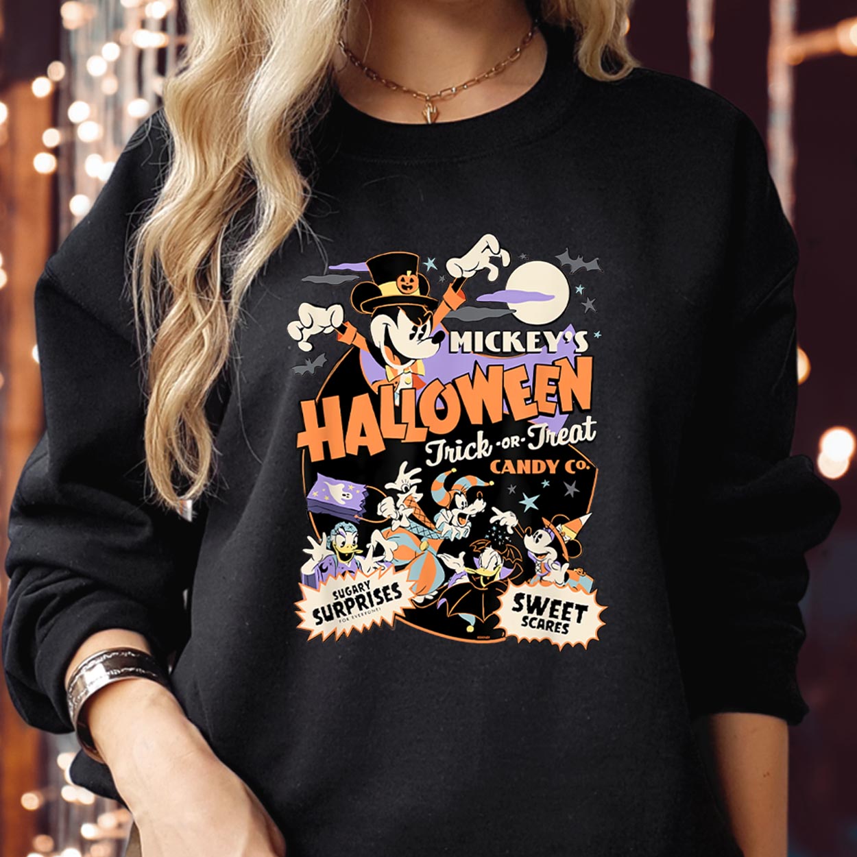 SWEATSHIRT (1856) Mouse & Halloween Friends Trick Or Treat