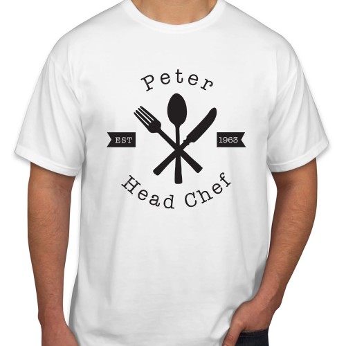 Personalised Custom Name Year Head Chef Father's Day T-Shirt Funny Fathers Day Top Chef Grandpa Dad Birthday Cooking Gift T Shirt
