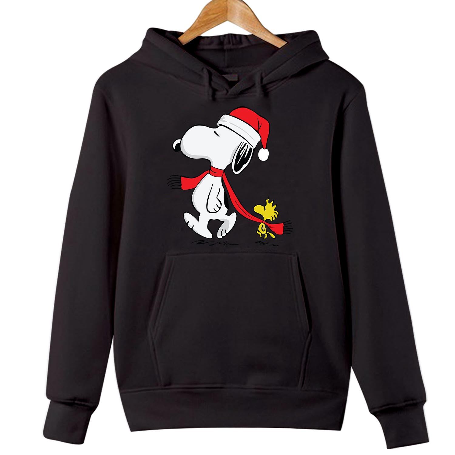 Snoopy & Woodstock Christmas Hoodie, Peanuts Santa Holiday Hooded ...
