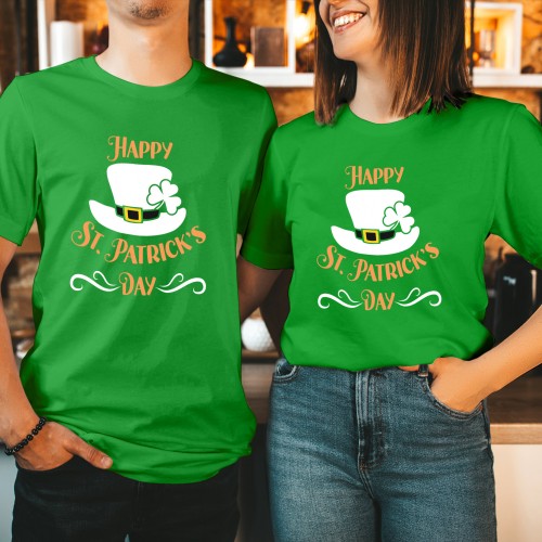 Happy St Patricks Day Hat T-Shirt, Funny St Patricks Day Shirts for Adults, Mens & Womens St Pattys Shirt, Lucky Shamrock T Shirts Saint Patricks