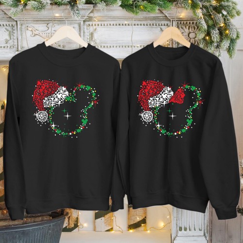 Merry Christmas Gingerbread Man Disney Mickey Minnie Squad Crew Jumper - Perfect for Disney Trip, Xmas Couple, Family Matching Holiday Outfits