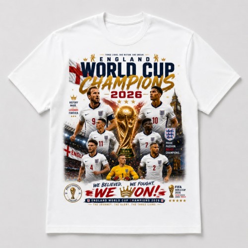 England Football Shirt It's coming Home World Cup 2026, Harry Kane Jude Bellingham Champions Graphic Tee, Mens Womens Kids Birthday Sport Tops