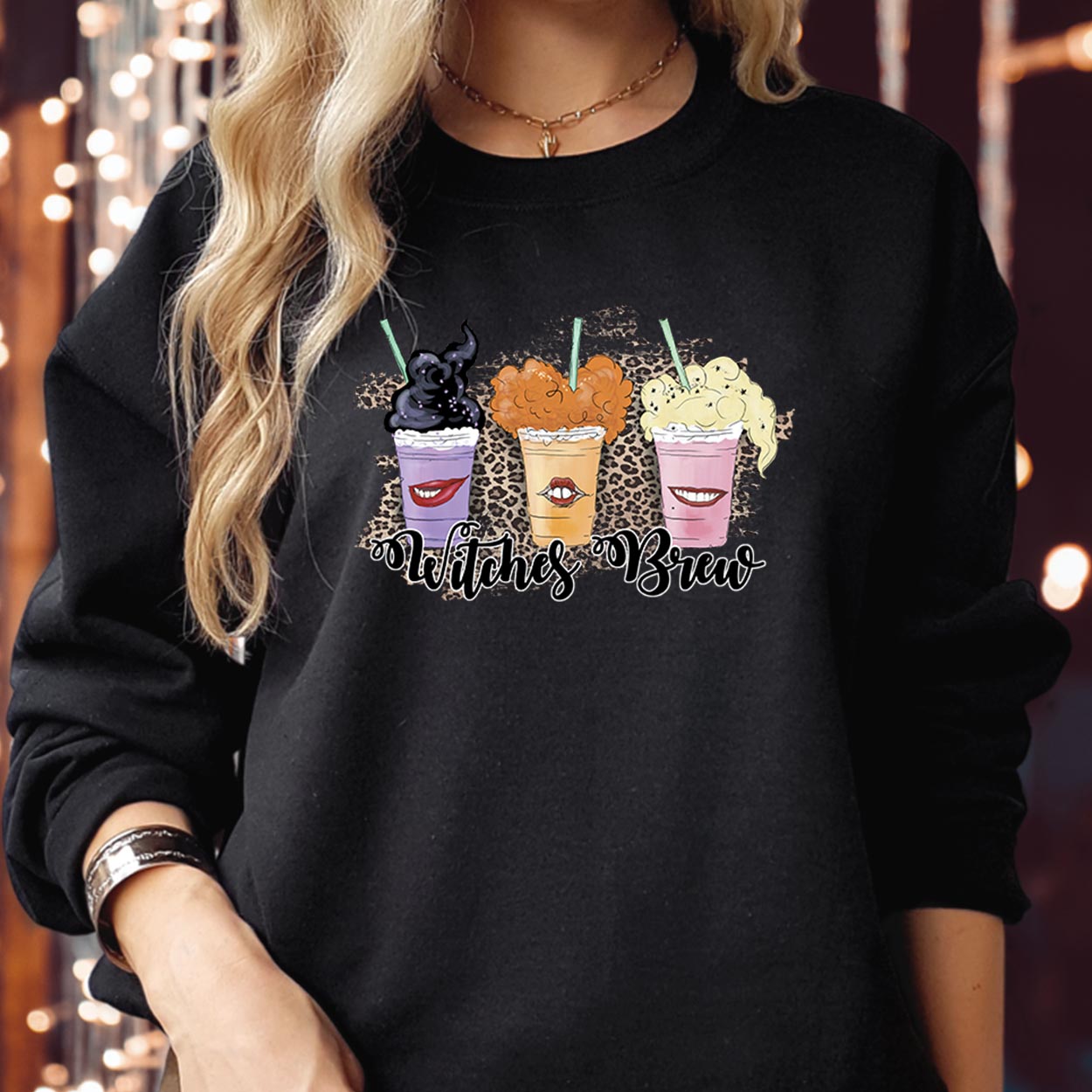 SWEATSHIRT (1814)Witches Brew Hocus Pocus Coffee Halloween T-Shirt