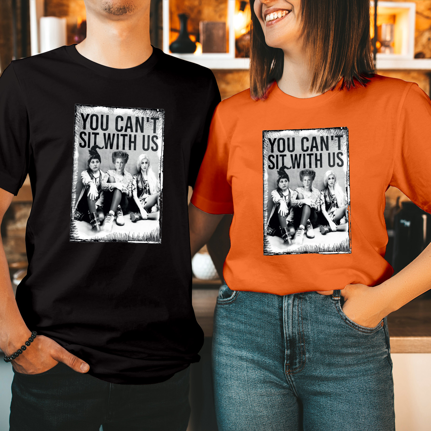 You Can't Sit With Us Sanderson Sisters Halloween T-Shirt It's Just A Bunch of Hocus Pocus Ladies Funny Movie Tops Men Women Kids Unisex Gift T Shirt