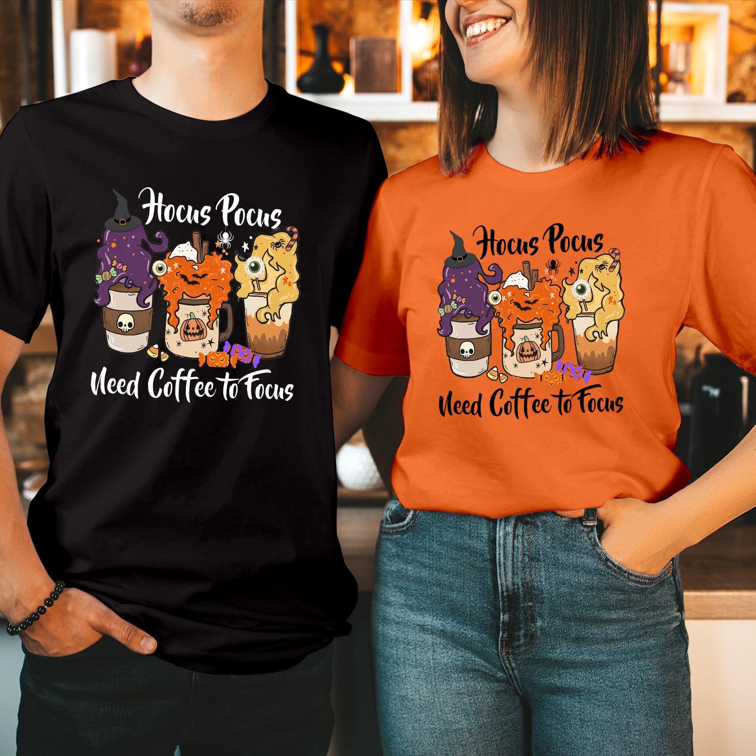 Halloween Hocus Pocus Need COFFEE to Focus T-Shirt Spooky Sanderson Sisters Inspired Witchy Apparel for Halloween Celebrations Men Women Unisex Gift T Shirt