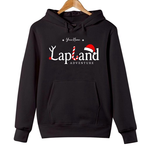 Personalised Lapland Adventure Family Matching Christmas Hoodie – Custom The North Pole Santa Claus Holiday Hooded Jacket - Merry Xmas Gift for Mum, Dad, Kids Unisex Jumper