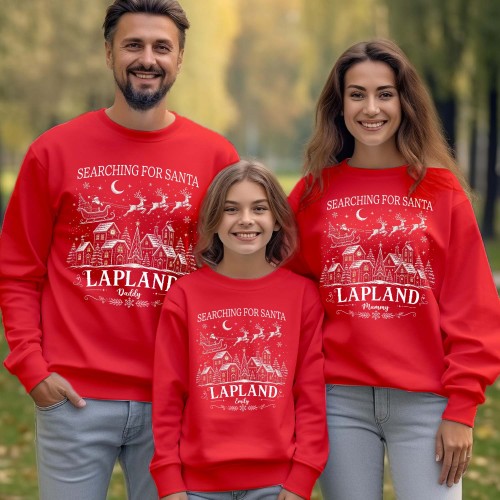 Lapland Adventure 2025 Family Holiday Matching Christmas Sweatshirt - Santa Claus Holiday Sweater - Merry Xmas Gift for Mum, Dad, Kids Unisex Jumper