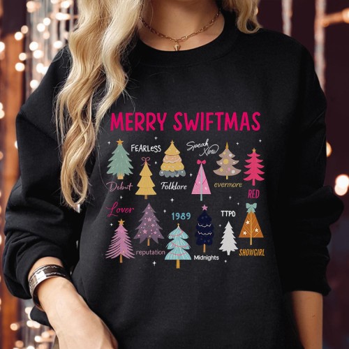 Merry Swiftmas Sweatshirt - Taylor Swift Christmas Eras Jumper - Funny Xmas Swiftie Holiday Gift Sweater