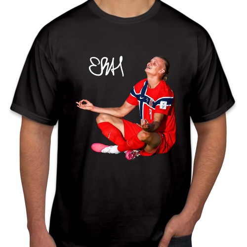 Erling Haaland Norway National Team Signature T-Shirt Meditating Haaland T-Shirt, Unisex Soccer Graphic Top, Mens Womens Kids Jersey Gift, Birthday Sport Tops