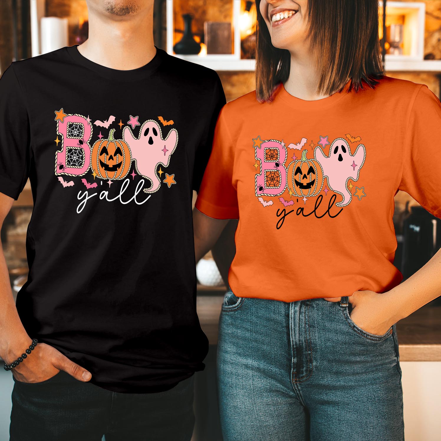 Boo Pumpkin Ghost Y'all Spooky & Fun Halloween T-Shirt for Trick or Treat, Fall Festivities, and Halloween Lovers Funny Men Women Kids Gift T Shirt