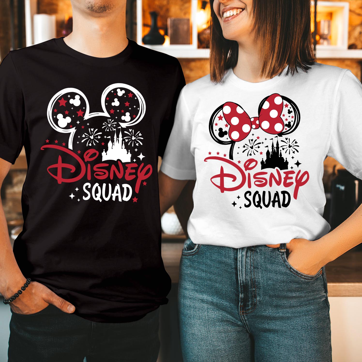 Disney Squad Mickey Minnie Mouse Trip 2024 Family Holiday T-Shirt Summer Vacation Top Minnie Mickey Friends Disneyland Tour Mom Dad Kids Matching T Shirt