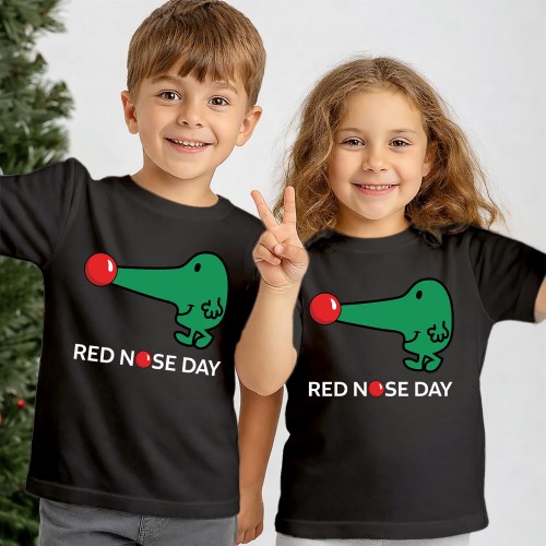 Official Mr Nosey Red Nose Day T-Shirt, Mr Men Character Charity Clothing, Comic Relief T Shirt & Tops, Kids & Childrens Red Nose Day Tee
