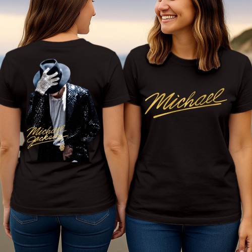 Michael Jackson Signature Shirt Vintage MJ Graphic Tee Thriller Beat It T-Shirt Merchandise Retro Gold Script Tshirt Apparel Birthday Gifts Top