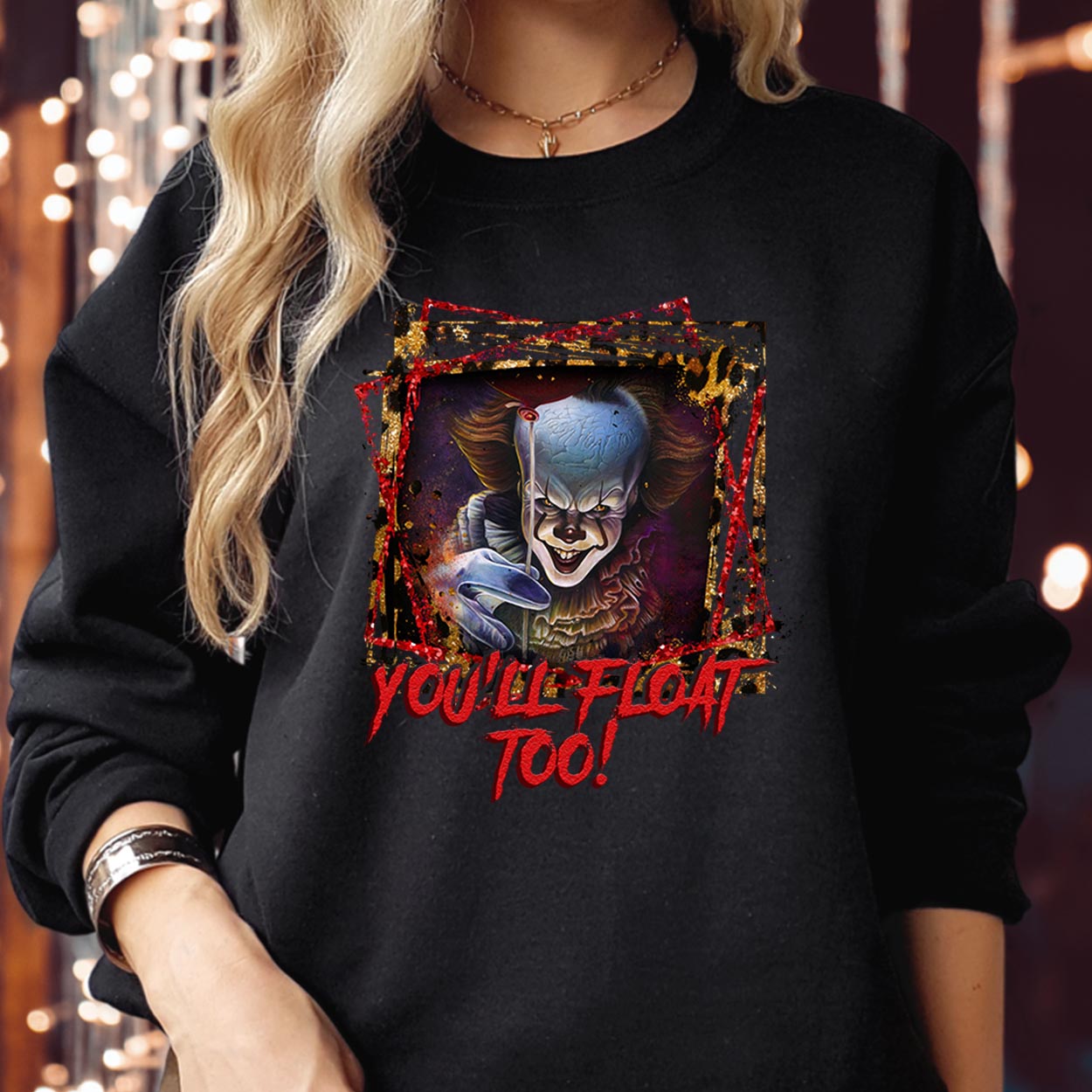 SWEATSHIRT (1898) You Will Float Too Pennywise Joker