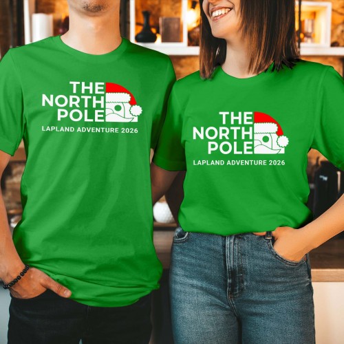 The North Pole Lapland Adventure 2026 Family Matching Christmas T-Shirt, Santa Claus Holiday Shirts, Merry Xmas Gift for Mum, Dad, Kids Unisex T Shirt