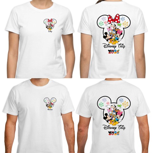 Personalised Disney Family Trip 2026 T-Shirt, Mickey Minnie Friends Magical Tee, Summer Holiday Adventure, Disneyland Disney World Vacation Top