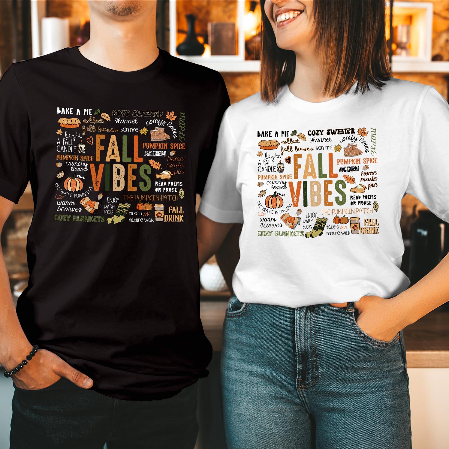 Fall Vibes Halloween T-Shirt Cozy and Stylish Autumn Themed Graphic Tee for Seasonal Celebrations, Pumpkin Patches, and Halloween Fun Unisex, Soft Cotton Gift T Shirt