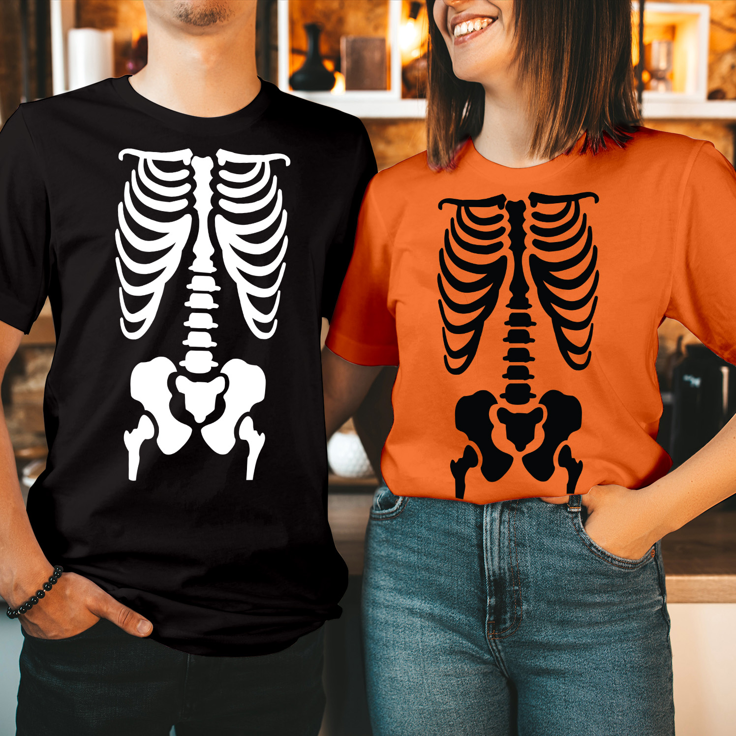 Skeleton Rib Cage X-Ray Funny Halloween T-Shirt Rib Cage Bone Perfect Spooky Humorous Costume for Parties Events Men Women Kids Unisex T Shirt