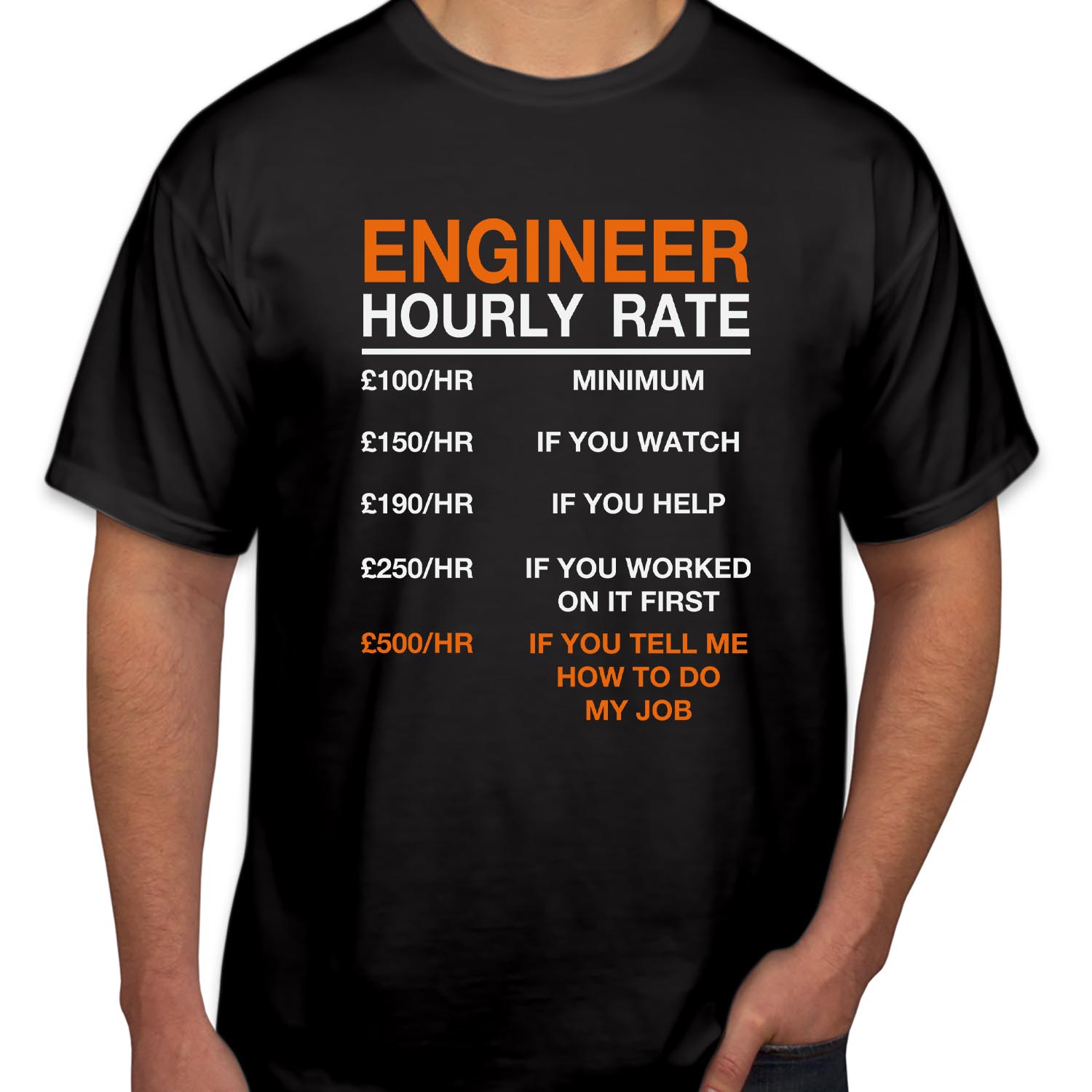 Engineer Hourly Rates Father's Day T-Shirt Funny Fathers Day Present Dad Birthday Gifts Tops For Dad Father Men Husband T Shirt