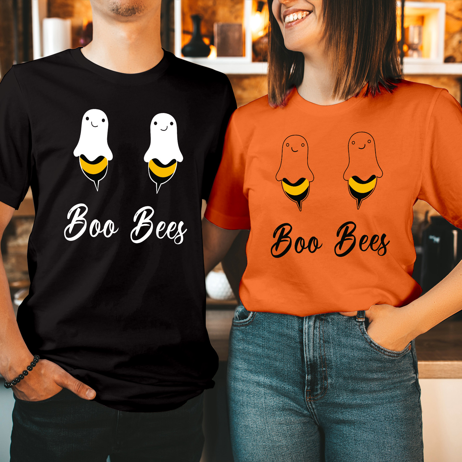 Boo Bees Couples Halloween Costume Funny Boobee T-Shirt Funny Matching Outfit for Halloween Parties, Costume Events, and Trick-or-Treating T Shirt