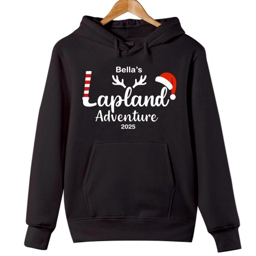 Personalised Lapland Family Christmas Hoodie, Custom Santa Claus Matching Holiday Jacket – Xmas Gift for Mum, Dad & Kids Jumper