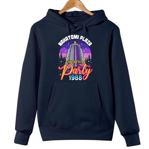Nakatomi Plaza Christmas Party 1988 Hoodie, Funny Die Hard Action Movie Jumper, Retro 80s Synthwave Pullover Hooded Winter Gift Xmas Sweatshirt