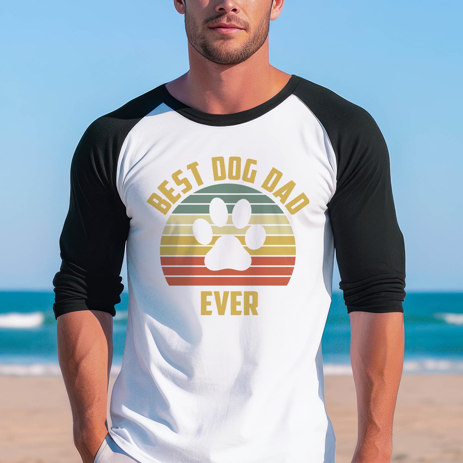 Best Dog Dad Ever Baseball Long Sleeve Shirt - Best Dad Father's Day Funny Chef Grandpa Dad Birthday Gift TShirt