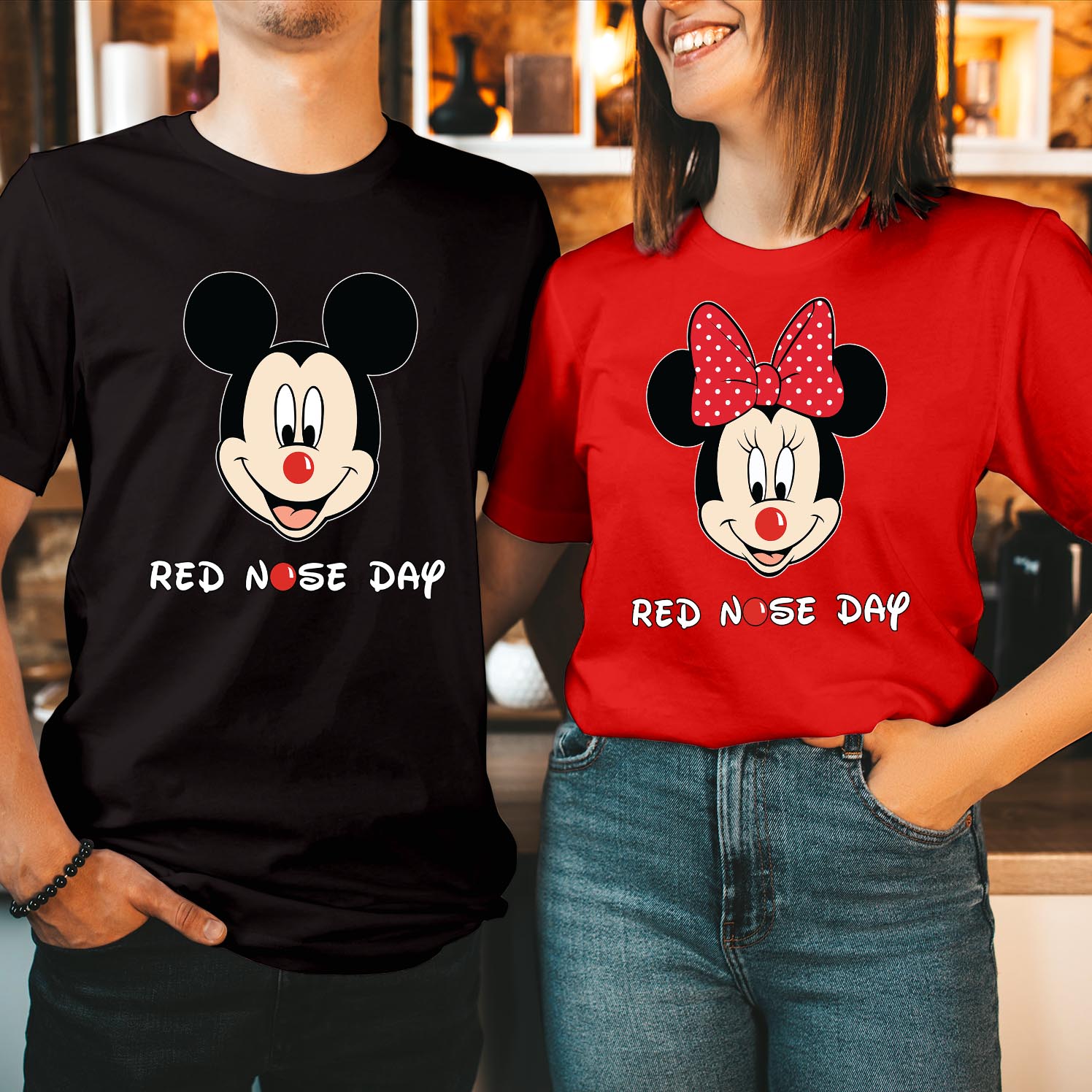 Red Nose Day 2024 Comic Relief Mickey Mouse T-Shirt