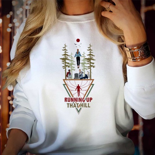 Running Up That Hill Sweatshirt, Max Mayfield Stranger Things Sweatshirts, Hellfire Club Merch, Hawkins High School Tee, TV Series Tops, Kate Bush Fan Gifts Jumper