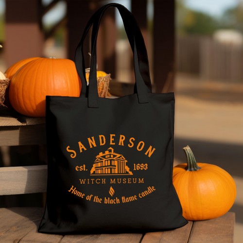 Tote Cotton Long Handle Sanderson Witch Museum Home of Black Flame Candle (1707)