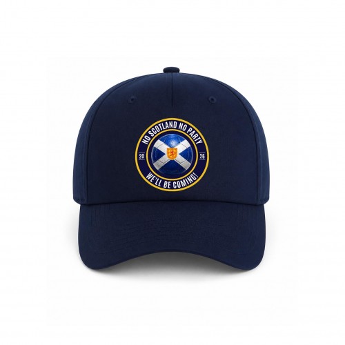 Scotland 2026 Saltire Football Adjustable Cap, No Scotland No Party Badge Hat, We'll Be Coming USA 2026 Baseball Cap, World Cup Supporter One Size Headwear