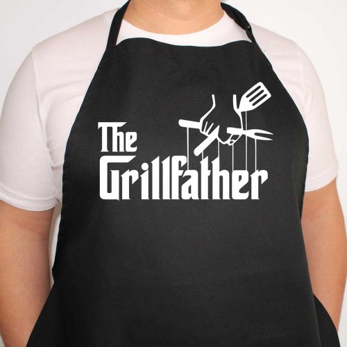 The Grillfather Cool BBQ Grill Chef Fathers Day Apron Funny Fathers Day Top dad Birthday gaming funny Gift for Him Her Apron