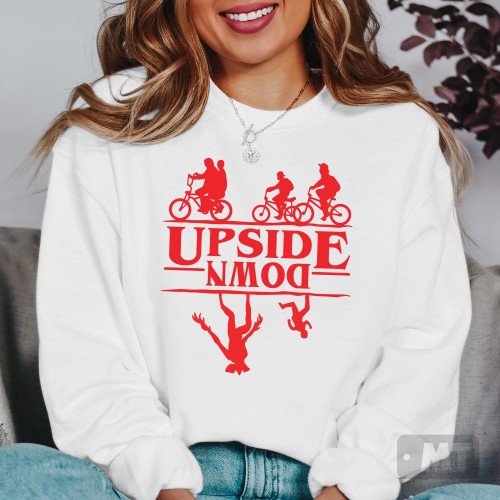 The Upside Down Sweatshirt, Stranger Things Sweatshirts, Hellfire Club Merch, Hawkins High School Sweater, TV Series Tops, Retro 80s Sci-Fi Graphic Jumper